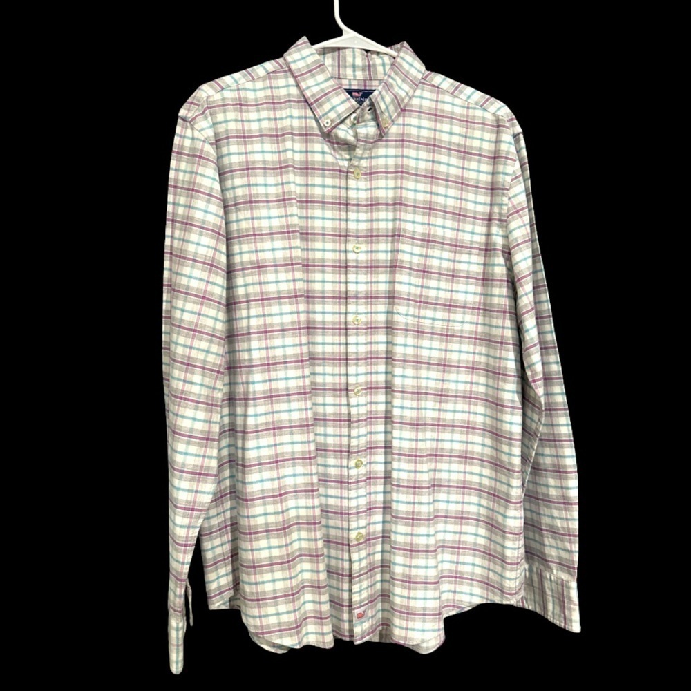 Men’s Vineyard Vines Plaid Button Down Shirt Size Large NWOT Condition
